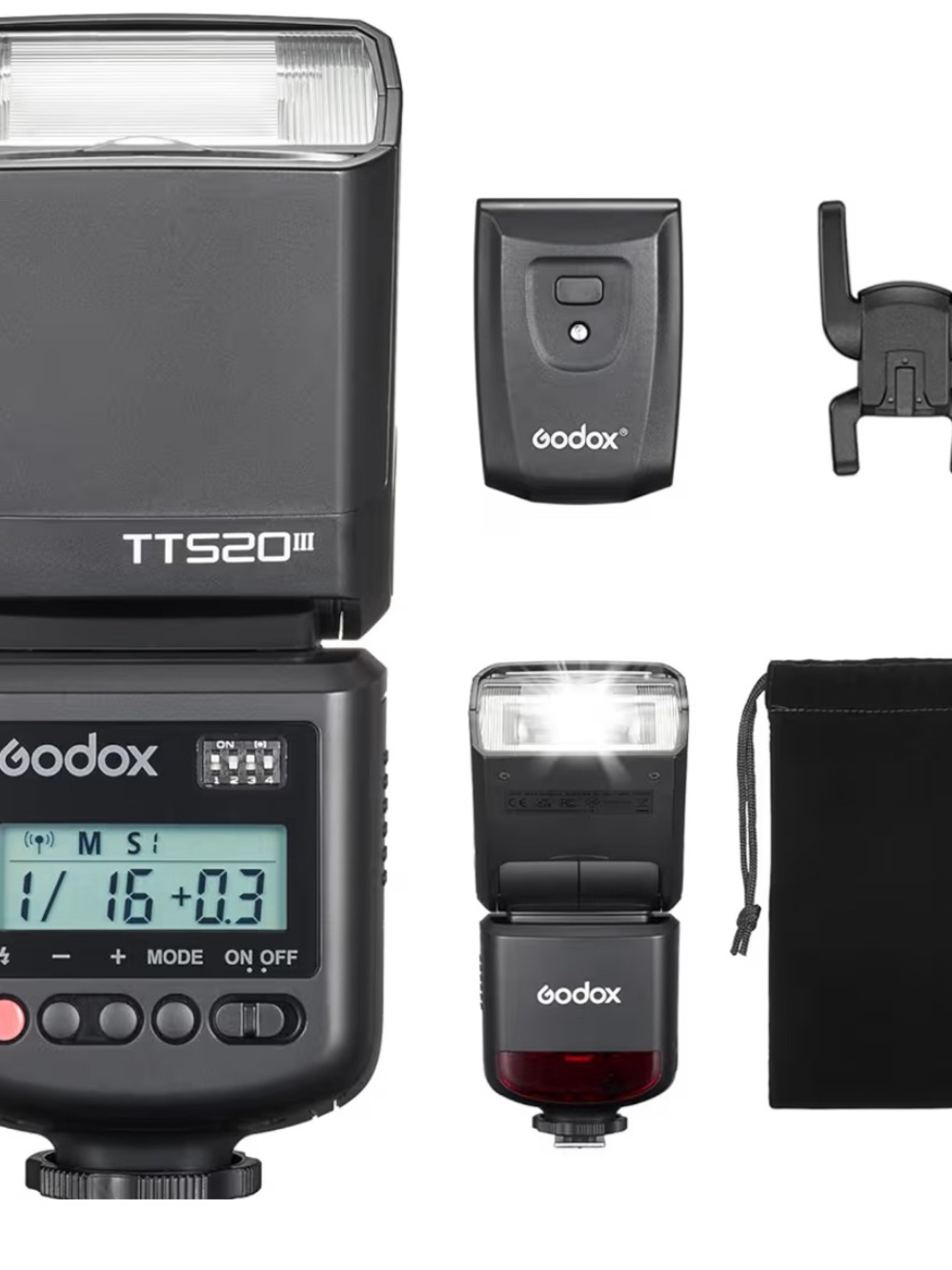 Godox TTS20 III Black Speedlite Flash with Wireless Trigger